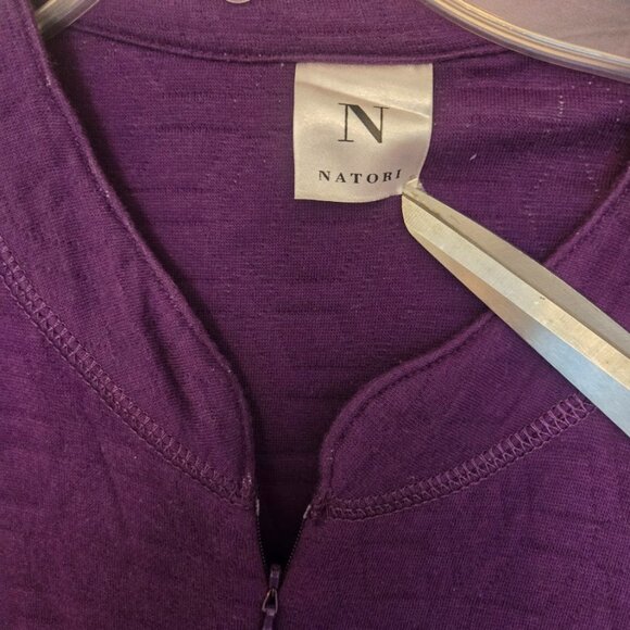 Natori Beijing purple quilted caftan NWOT Size L - Picture 3 of 7